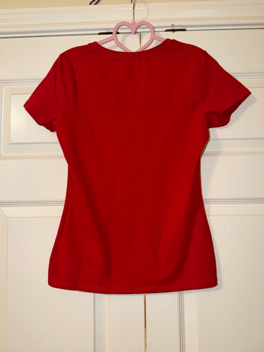 GUESS Red Rhinestone Triangle Logo Tee - Picture 4 of 5